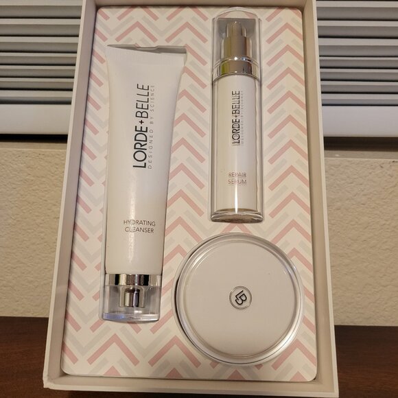 NEW Lorde + Belle Regimen Set of 3 Cleanser, Repair Serum, Moisturizer
